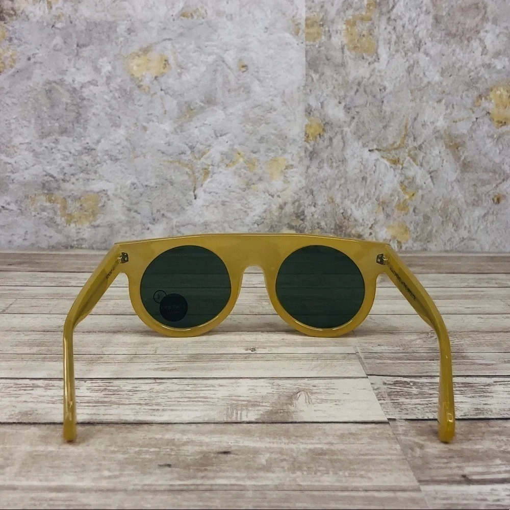 KOMONO Hippolyte Milky Bone Sunglasses NEW shield yellow gold
